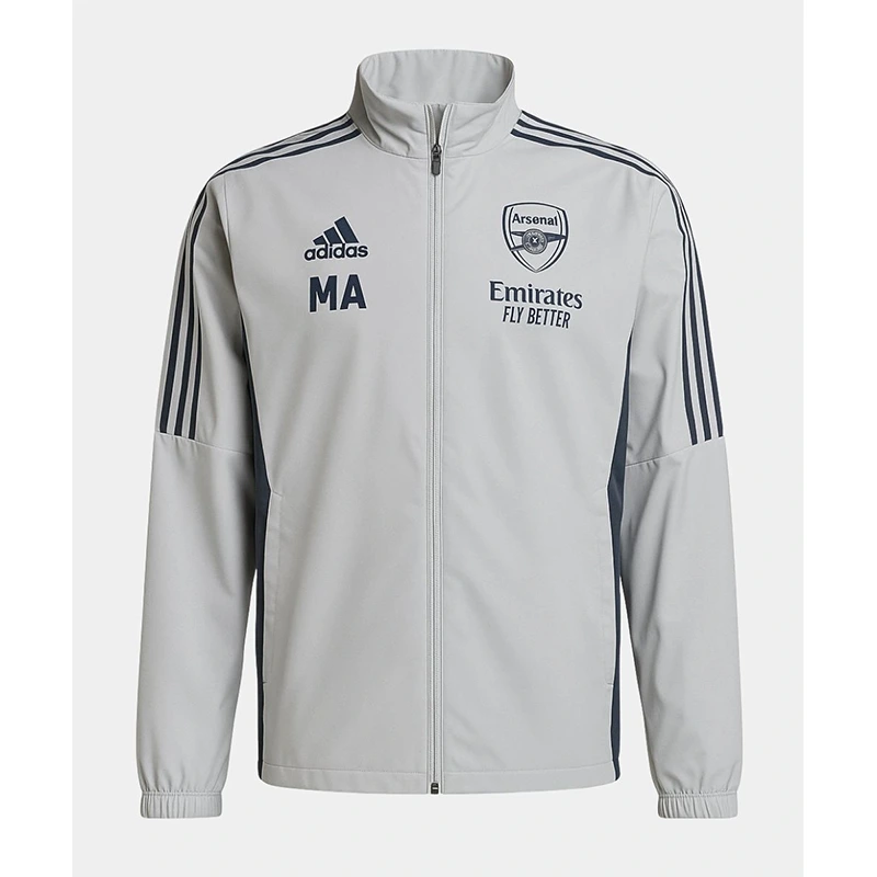 Mikel Arteta Arsenal FC Training Session Grey Jacket