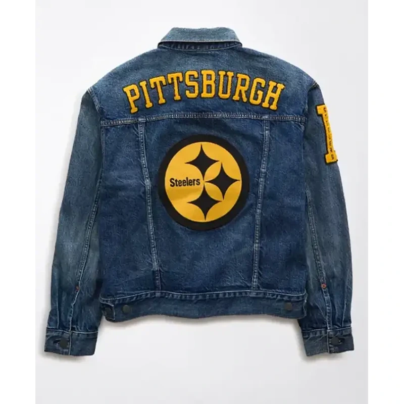 NFL Pittsburgh Steelers Blue Denim Jacket - Image 2