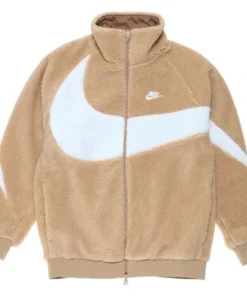 Nike Big Swoosh Reversible Boa Camel White Jacket