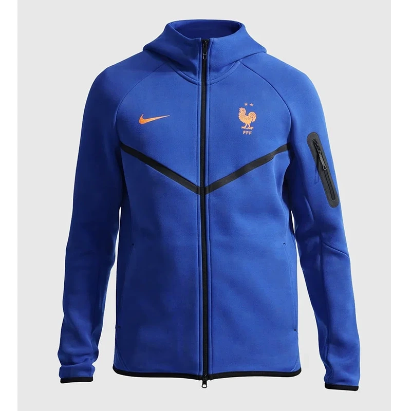 Nike France 2026 Tech Fleece Windunner Blue Hoodie