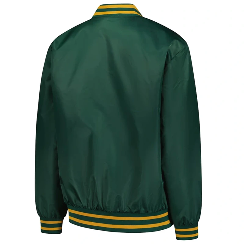 Notre Dame Fighting Irish A Game Green Varsity Satin Jacket - Image 2