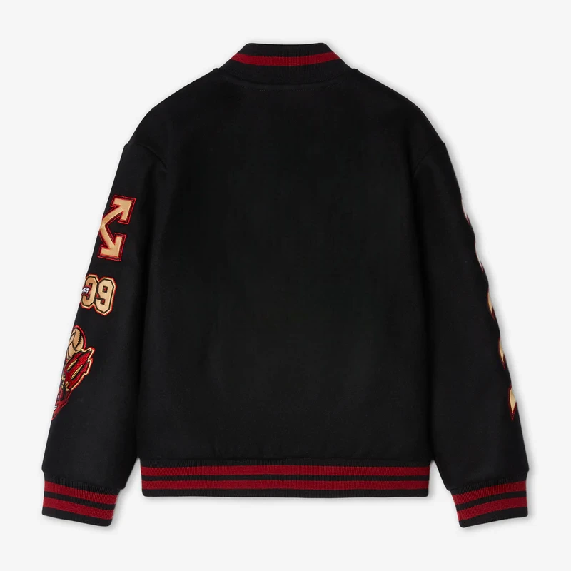 Off White AC Milan Black Varsity Jacket - Image 2