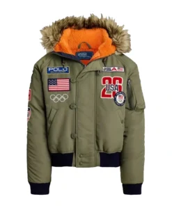 Olympic 2026 Team USA Bomber Green Jacket