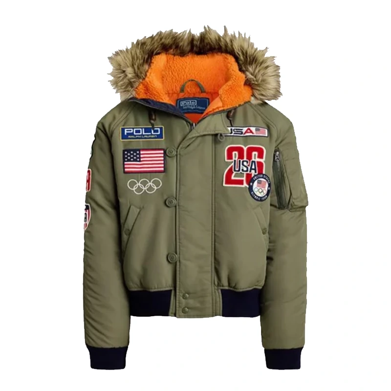Olympic 2026 Team USA Bomber Green Jacket