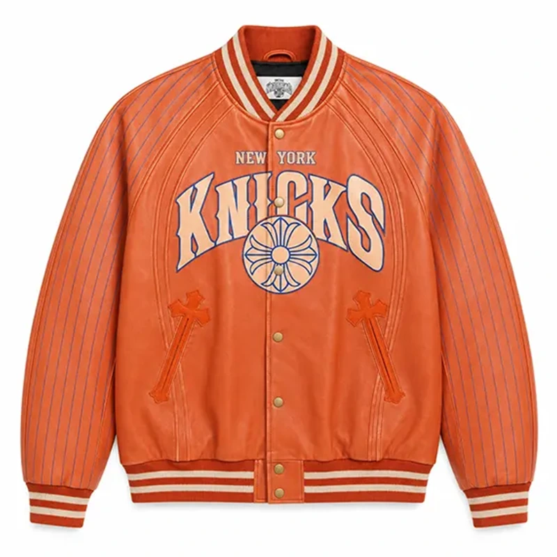 Pelle Pelle For The City Of Knicks Leather Varsity Jacket