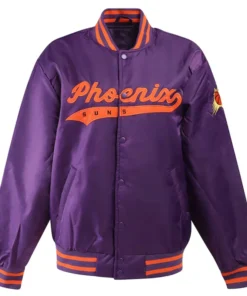 Phoenix Suns A Game Purple Varsity Satin Jacket