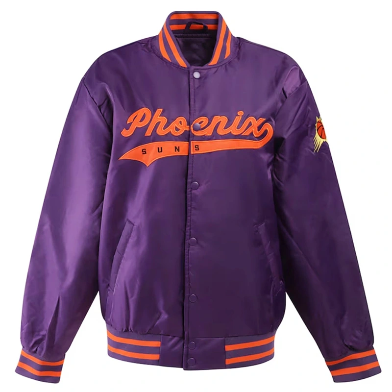 Phoenix Suns A Game Purple Varsity Satin Jacket