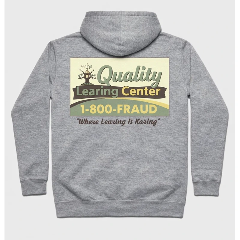 Quality Learing Center Gray Pullover Hoodie - Image 2