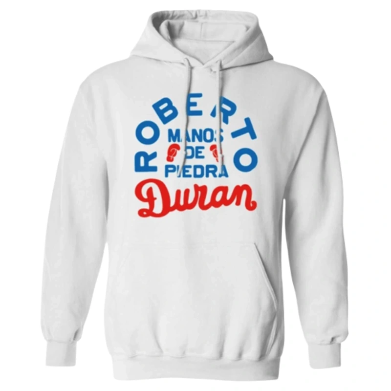 Roberto Duran White Pullover Hoodie
