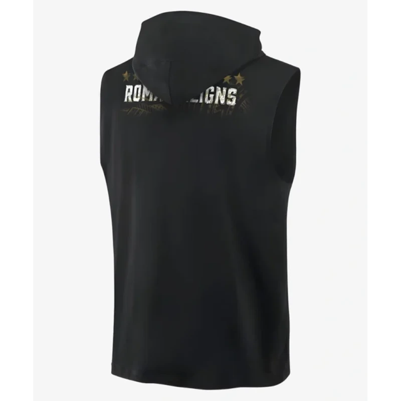 Roman Reigns Tribal Logo Sleeveless Black Hoodie - Image 3