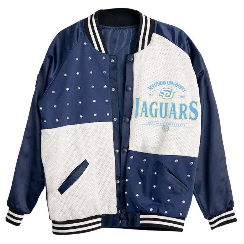 Southern University Jaguars Inner Drive Varsity Rhinestone Navy Jacket