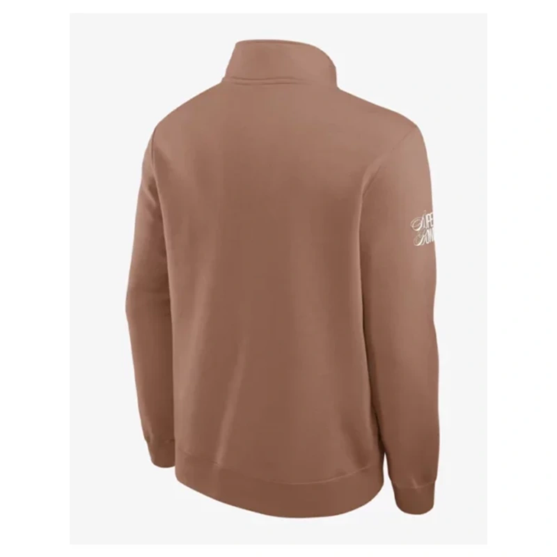 Super Bowl LX Crew Half-Zip Brown Sweatshirt - Image 2