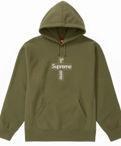 Supreme Cross Box Green Hoodie