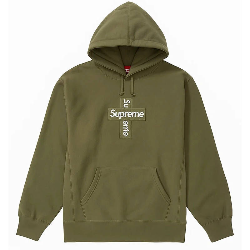 Supreme Cross Box Green Hoodie