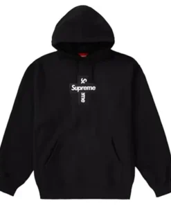 Supreme Cross Box Logo Black Hoodie