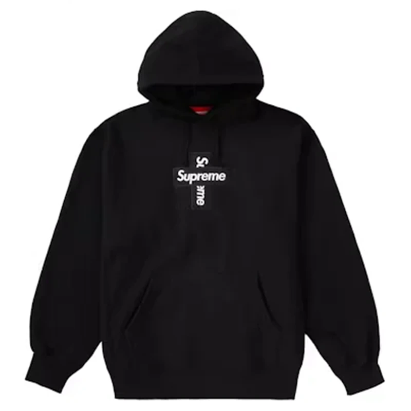 Supreme Cross Box Logo Black Hoodie