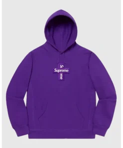 Supreme Cross Box Logo Purple Hoodie