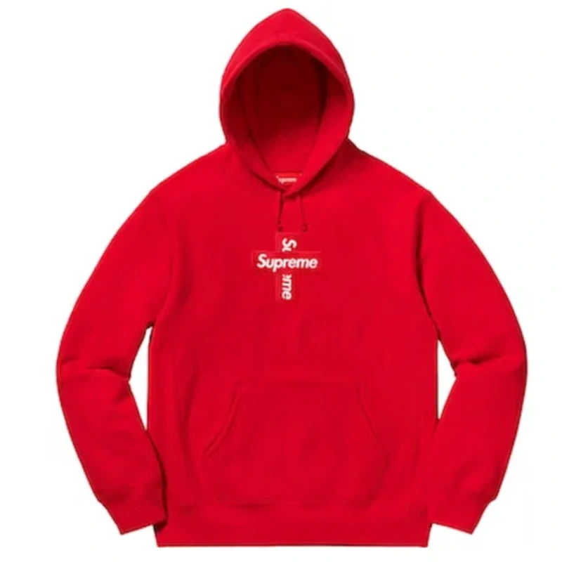Supreme Cross Box Logo Red Hoodie