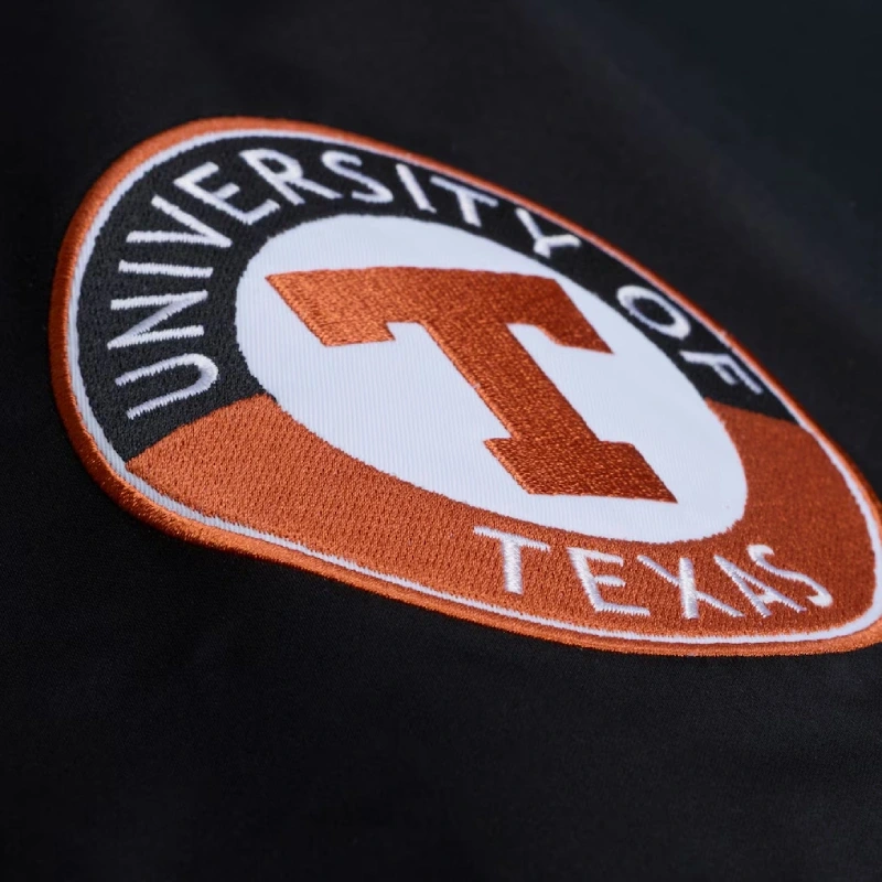 Texas Longhorns Double Clutch Lightweight Black Satin Jacket - Image 5