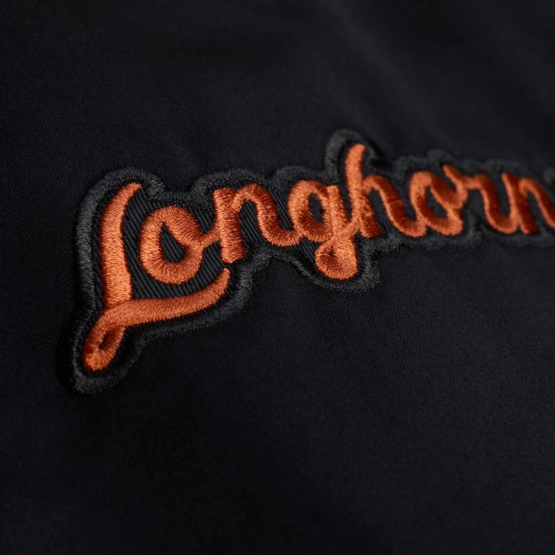 Texas Longhorns Double Clutch Lightweight Black Satin Jacket - Image 6