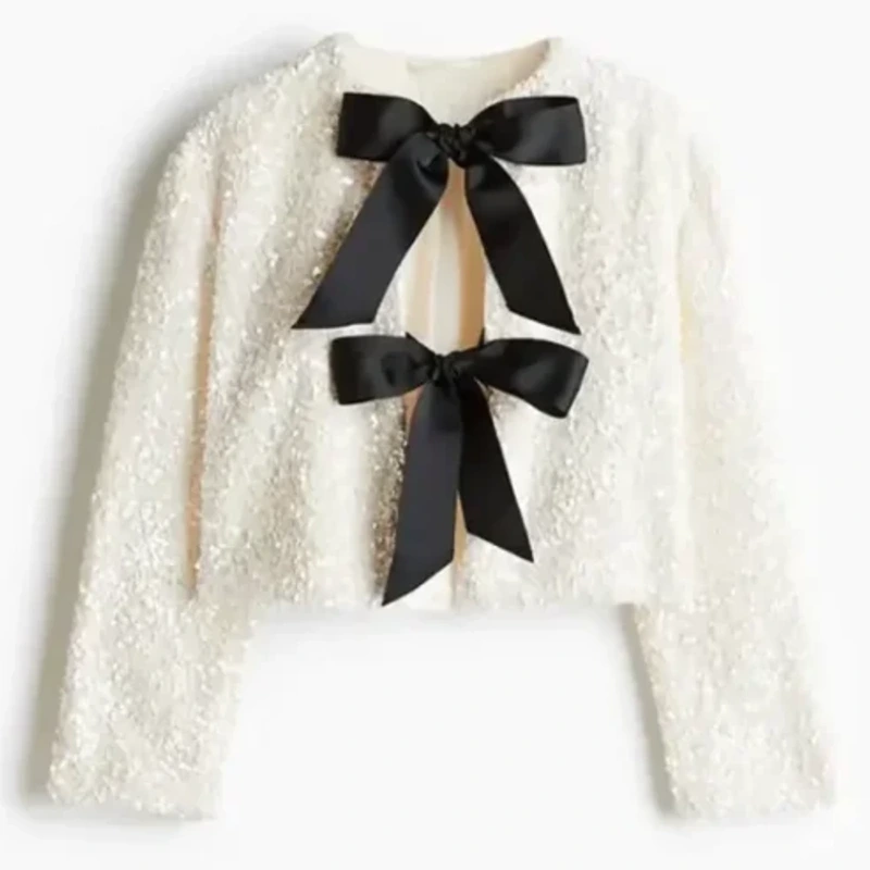 The Voice S28 Gina Mile Sequin Black Bow Jacket