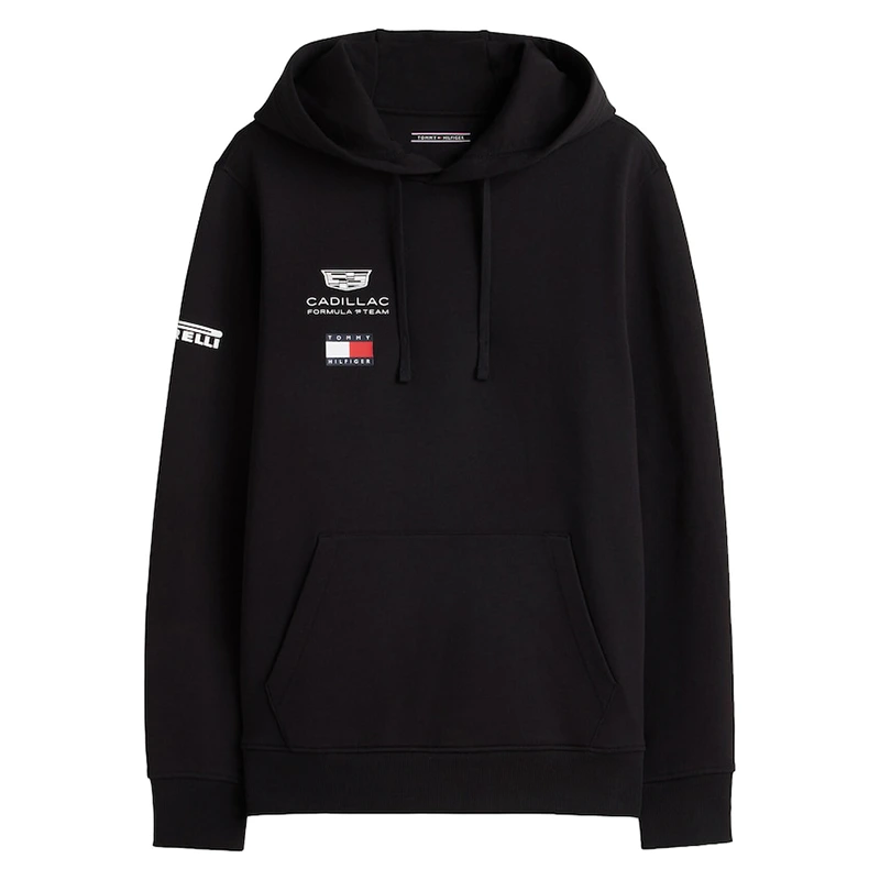Unisex Cadillac Tommy Hilfiger Black Pullover Hoodie
