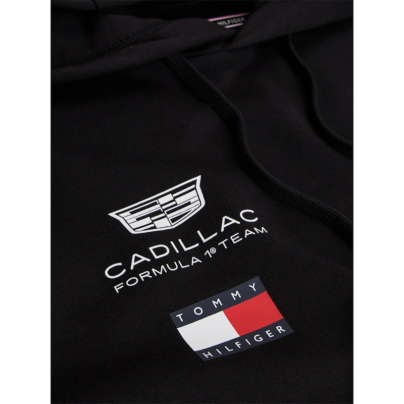 Unisex Cadillac Tommy Hilfiger Black Pullover Hoodie - Image 3