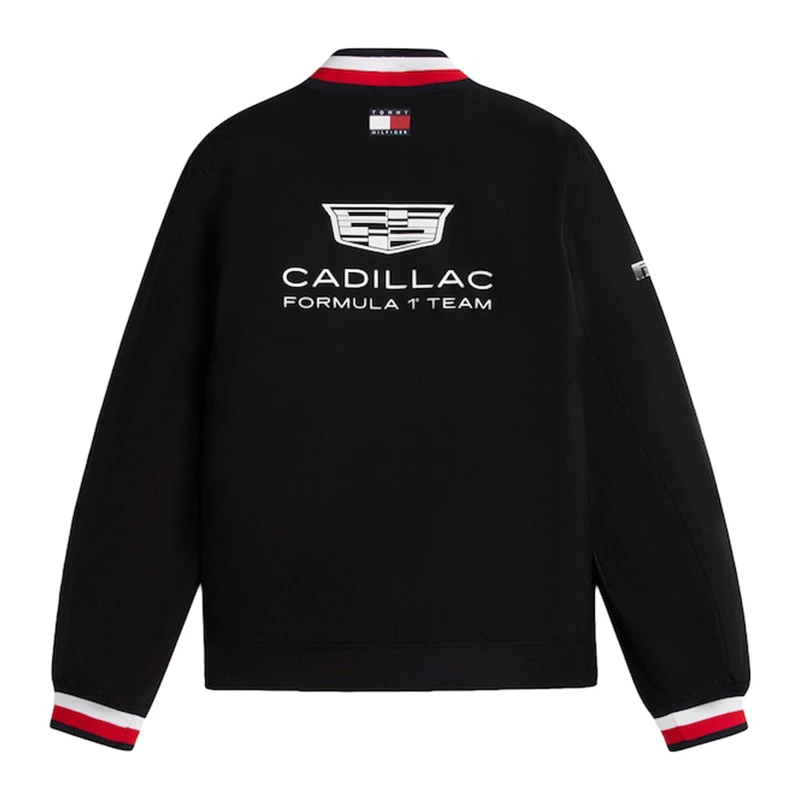 Unisex Cadillac Tommy Hilfiger Team Replica Black Varsity Jacket - Image 2