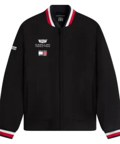 Unisex Cadillac Tommy Hilfiger Team Replica Black Varsity Jacket