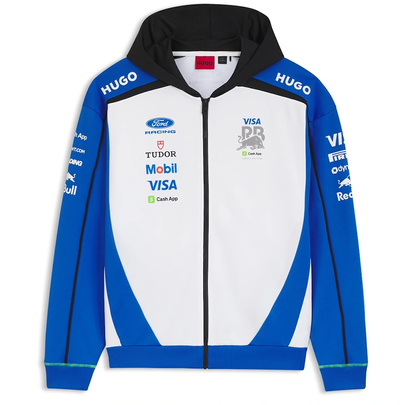 VCARB Hugo 2026 Team White & Blue Full Zip Hoodie - Image 2