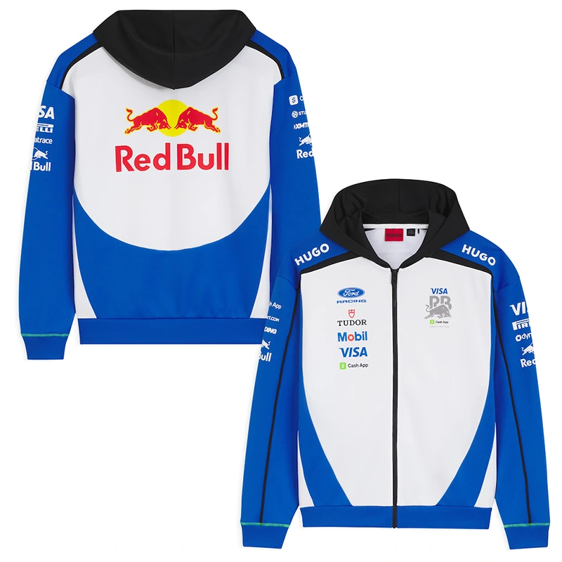 VCARB Hugo 2026 Team White & Blue Full Zip Hoodie