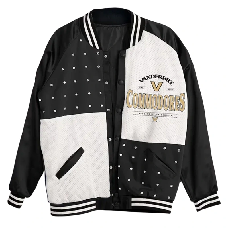 Vanderbilt Commodores Drive Varsity Rhinestone Black Jacket