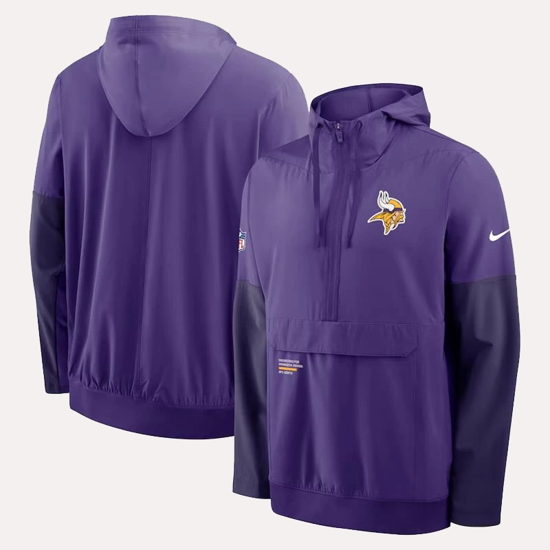 Vikings Nike Sideline Anorak Hoodie Jacket