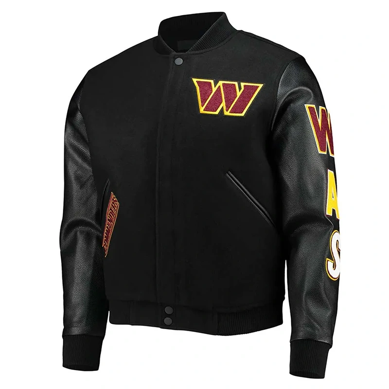 Washington Commanders Black Varsity Jacket - Image 2