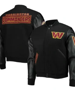 Washington Commanders Black Varsity Jacket