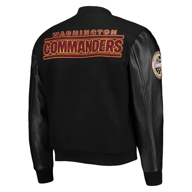 Washington Commanders Black Varsity Jacket - Image 3