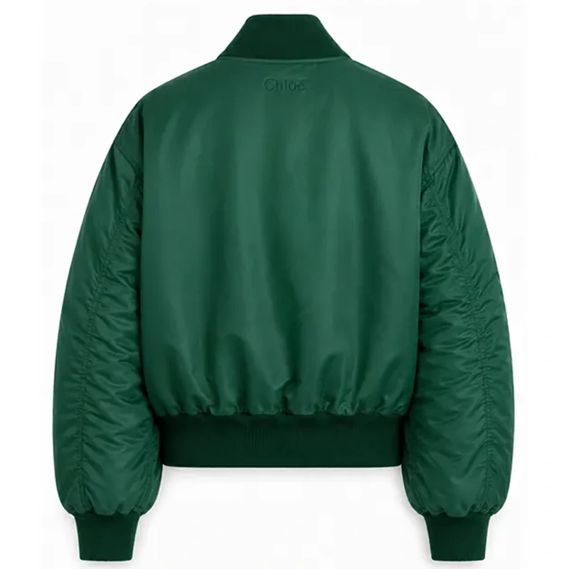 Women Oversized Technical Satin Bomber Jacket - Image 2