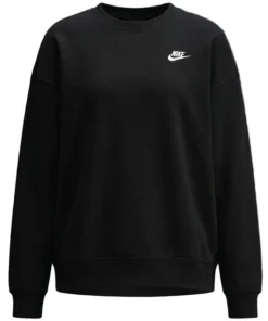 Women’s Nike Sportswear Club Fleece Crew-Neck Black Sweatshirt
