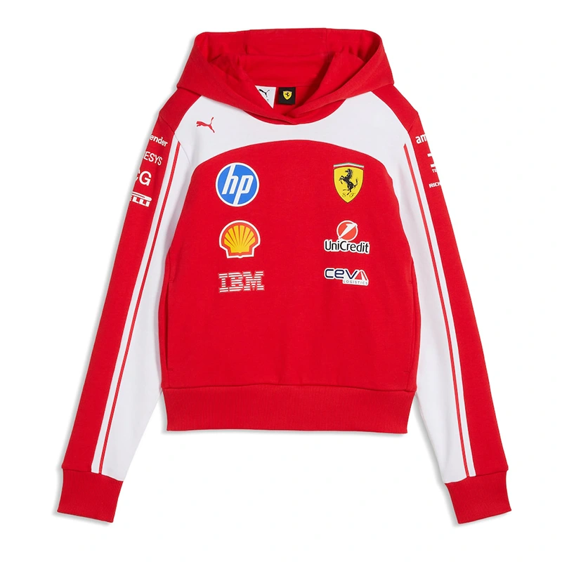 Womens Scuderia Ferrari 2026 Team Red Hooded Sweat - Image 2