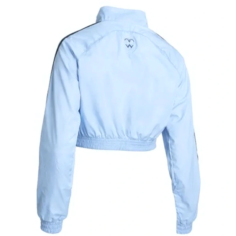Womens Teamgeist Adicolor Cropped Track Blue Jacket - Image 2