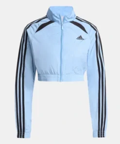 Womens Teamgeist Adicolor Cropped Track Blue Jacket