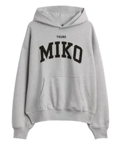 Young Miko Grey Logo Hoodie