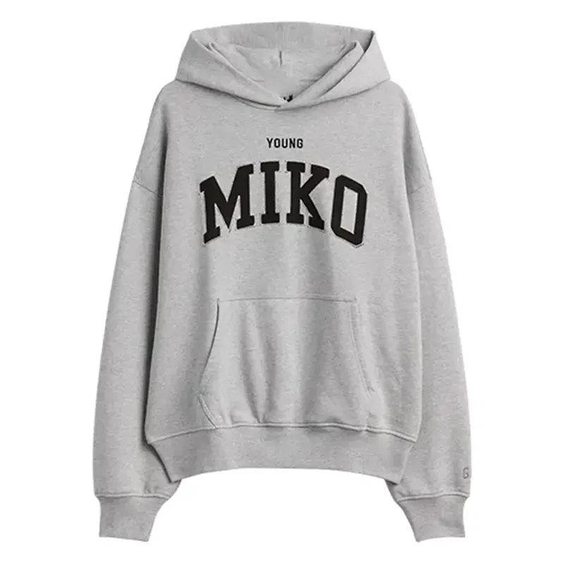Young Miko Grey Logo Hoodie