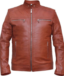 Men's Brown Cafe Racer Leather Jacket