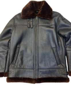 Men's Black Shearling Leather Jacket