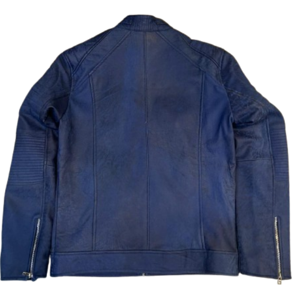 Men's Elite Cafe Racer Blue Jacket - Image 2