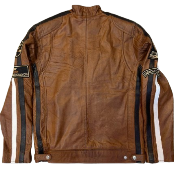 Men's Tan Limited Addition Leather Jacket - Image 2