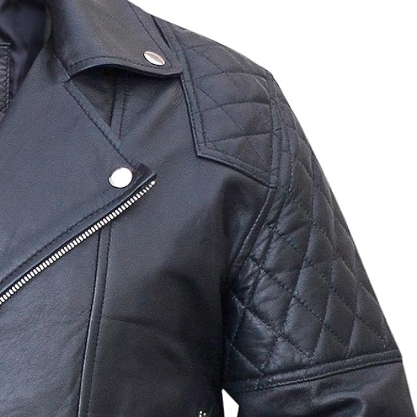 Men's Cross Zip Brando Leather Jacket - Image 4