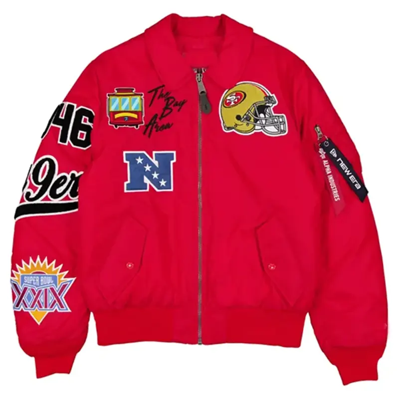49ers New Era x Alpha Industries MA-1 Bomber Jacket - Image 2
