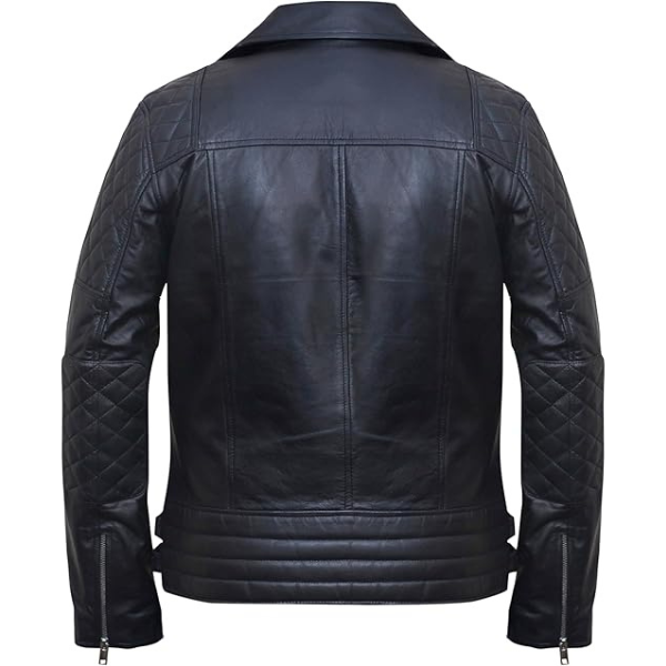 Men's Cross Zip Brando Leather Jacket - Image 3